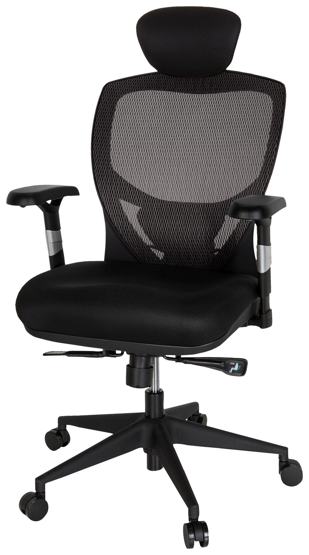 Pisarniški Stol Venus Base, Temno Siva, Črna - temno siva/črna, Basics, umetna masa/tekstil (66/117/65cm) - MID.YOU