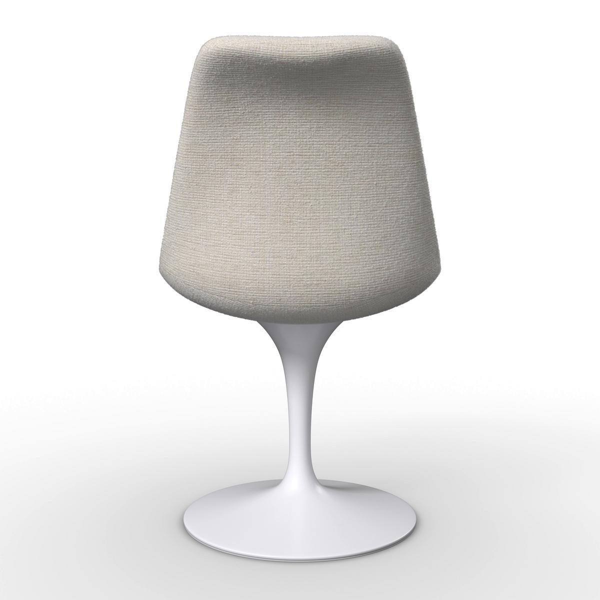 Stuhl Celia Beige/Weiß Leinenoptik Drehbar Gepolstert - Beige/Weiß, MODERN, Textil/Metall (56/49/83cm) - Bessagi Home