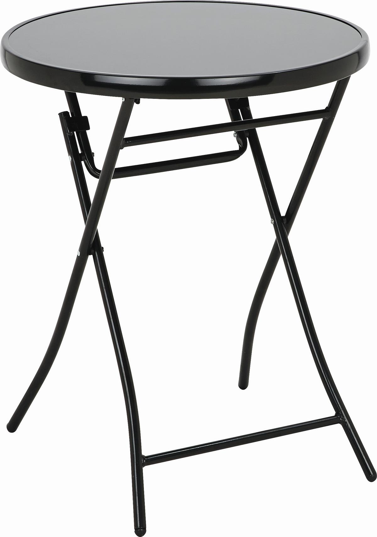 Gartentisch Sam Anthrazit Metall/Glas Ø ca. 60cm - Anthrazit, Glas/Kunststoff (60/70cm) - Mömax