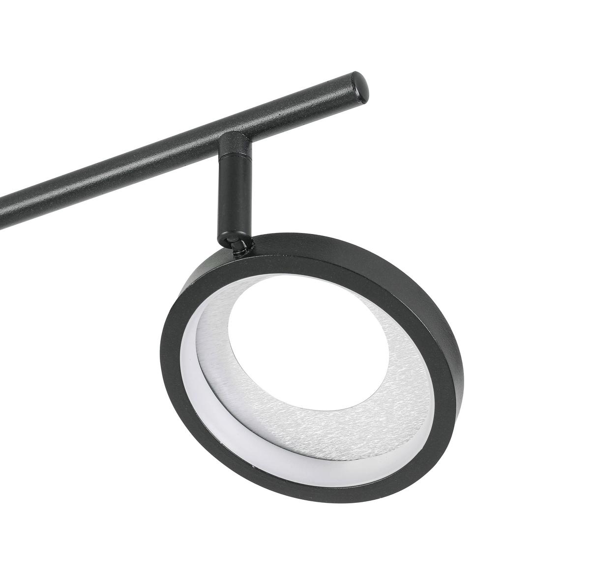 LAMPA REFLEKTOROWA LED GRANADA *SBN* - czarny/kolor aluminiowy, Basics, tworzywo sztuczne/metal (83/12/19cm) - Novel