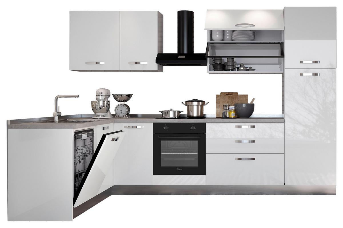 Blok Kuhinja S Aparatima Vania - bijela/bijela visoki sjaj, Konvencionalno (187/320cm) - Mömax