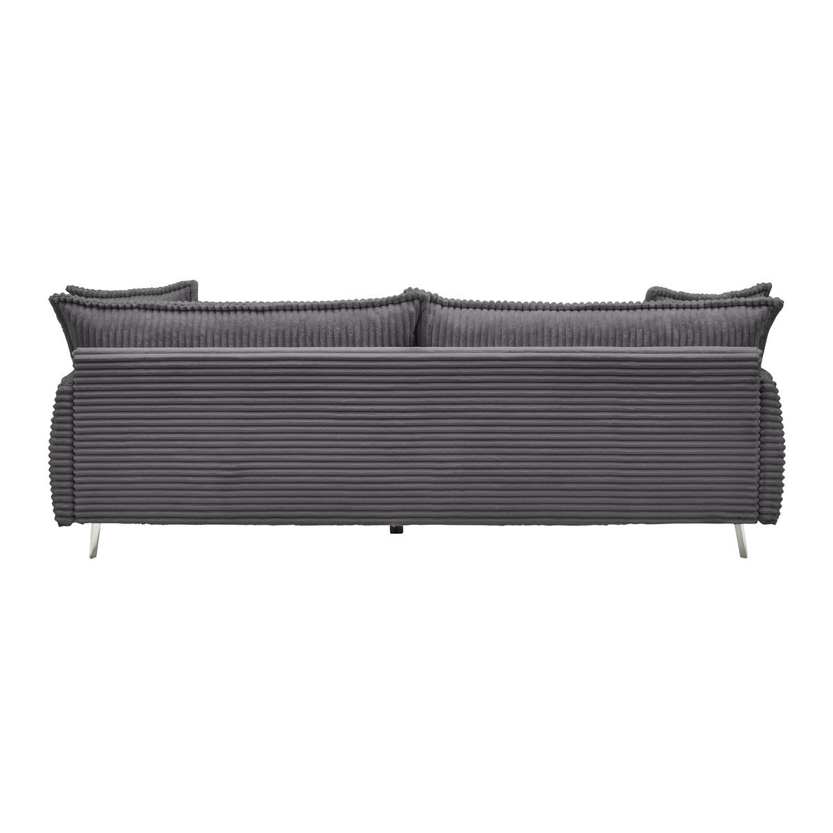 Mega Sofa Kiss - tamno siva/boje kroma, Moderno, drvo/metal (241/90/117cm) - Mömax