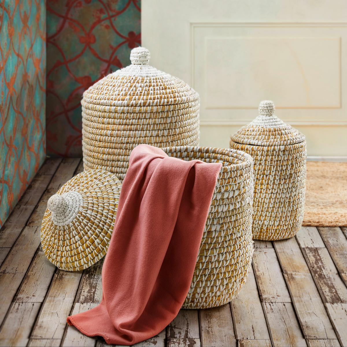 Coș Lauren - alb, Romantik / Landhaus, plastic/materiale naturale (38/65cm) - Zandiara