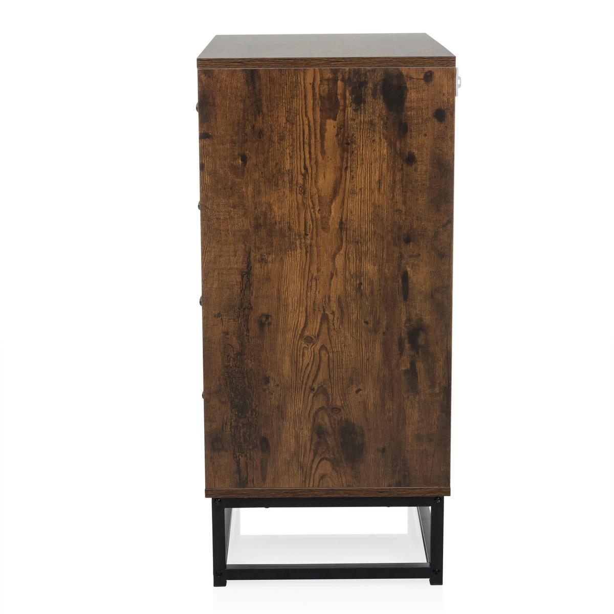 Komoda Vinstra, Rjava, Črna - črna/rjava, Moderno, kovina/leseni material (60/83,5/38,5cm) - MID.YOU