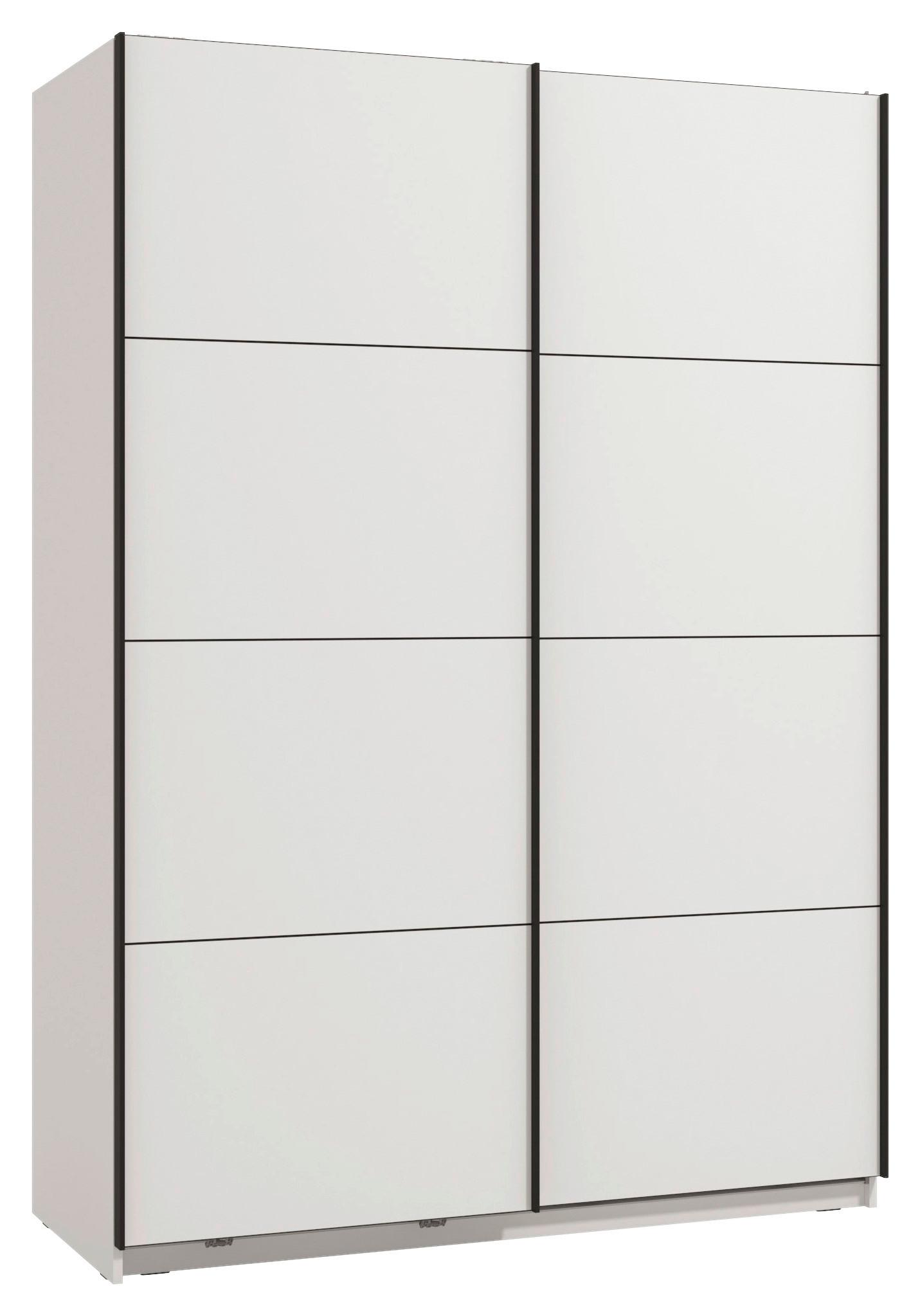 Schwebetürenschrank Gard 150 in Weiss - Weiss/Schwarz, Konventionell, Holzwerkstoff/Metall (146/217/61cm) - Mömax