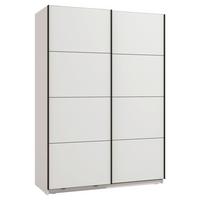 Schwebetürenschrank Gard 150 in Weiß - Schwarz/Weiß, KONVENTIONELL, Holzwerkstoff/Metall (146cm) - Based