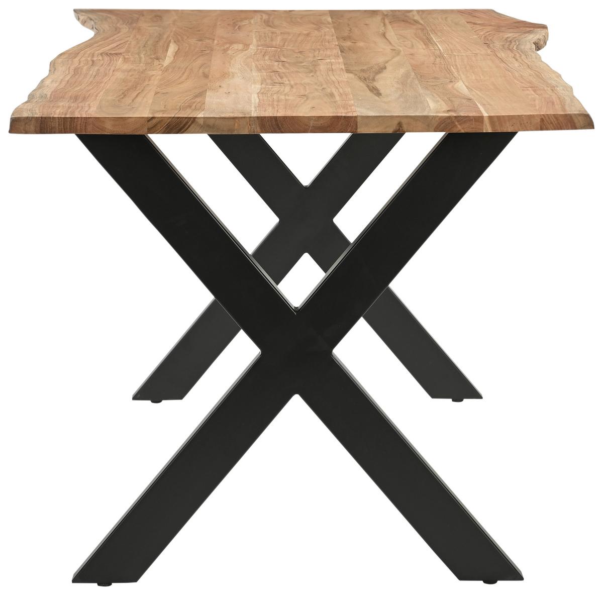 Esstisch Alan Akaziefarben/Schwarz - Schwarz/Akaziefarben, MODERN, Holz/Metall (160/76/85cm) - Mömax