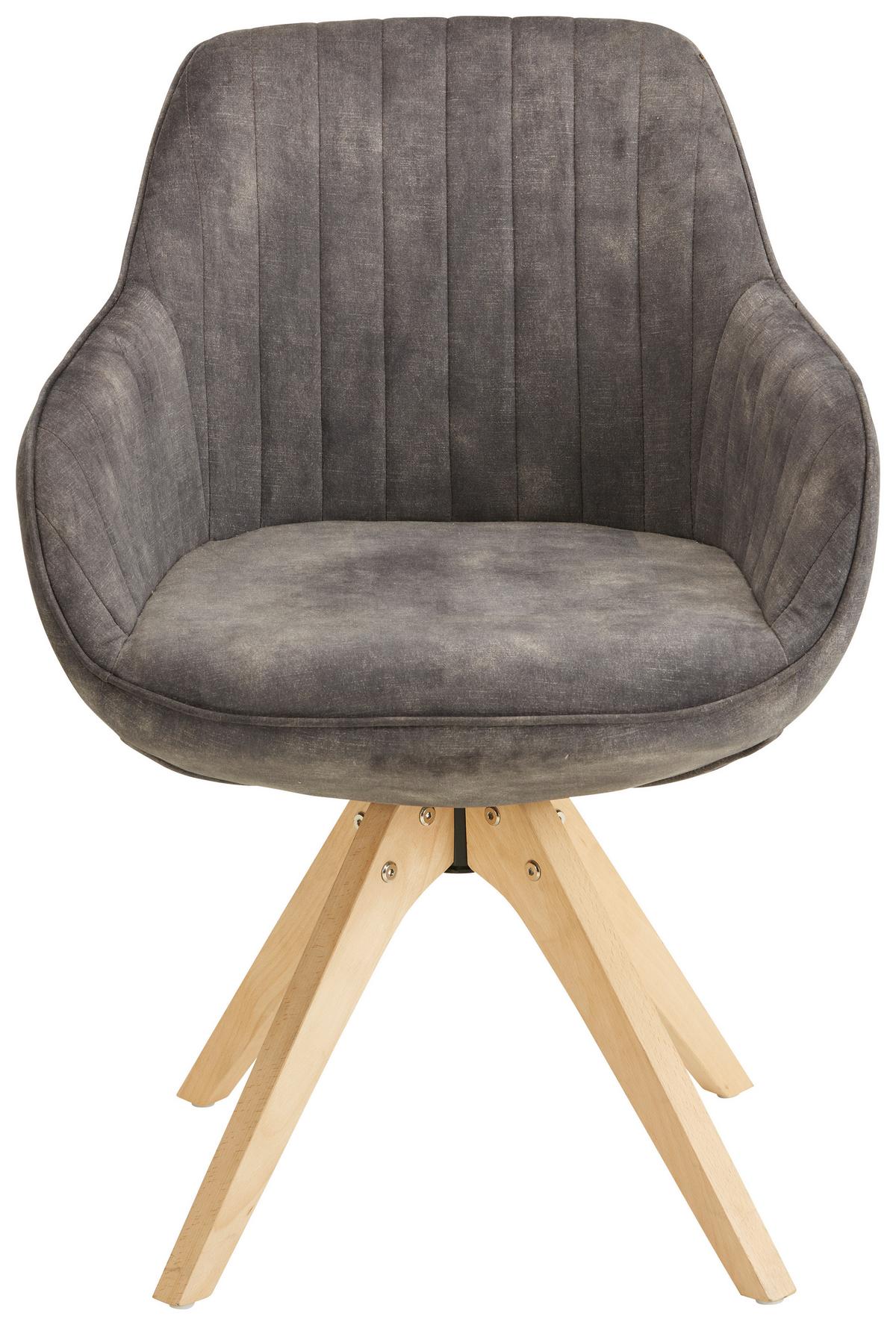 Naslanjač Relax, Rjava, Žamet - rjava/sivorjava, Moderno, tekstil/les (60/61/82cm) - Mömax