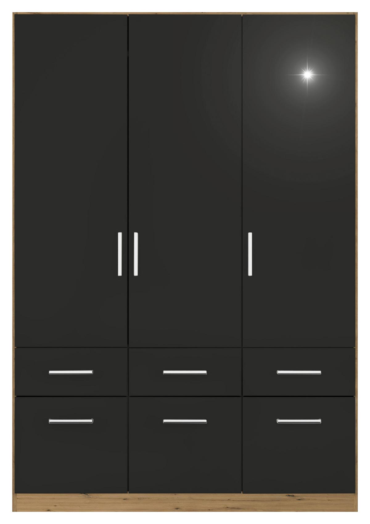 Ormar S Klasičnim Vratima Berlin - siva/hrast Artisan, Moderno, drvni materijal/plastika (136/197/54cm) - Modern Living