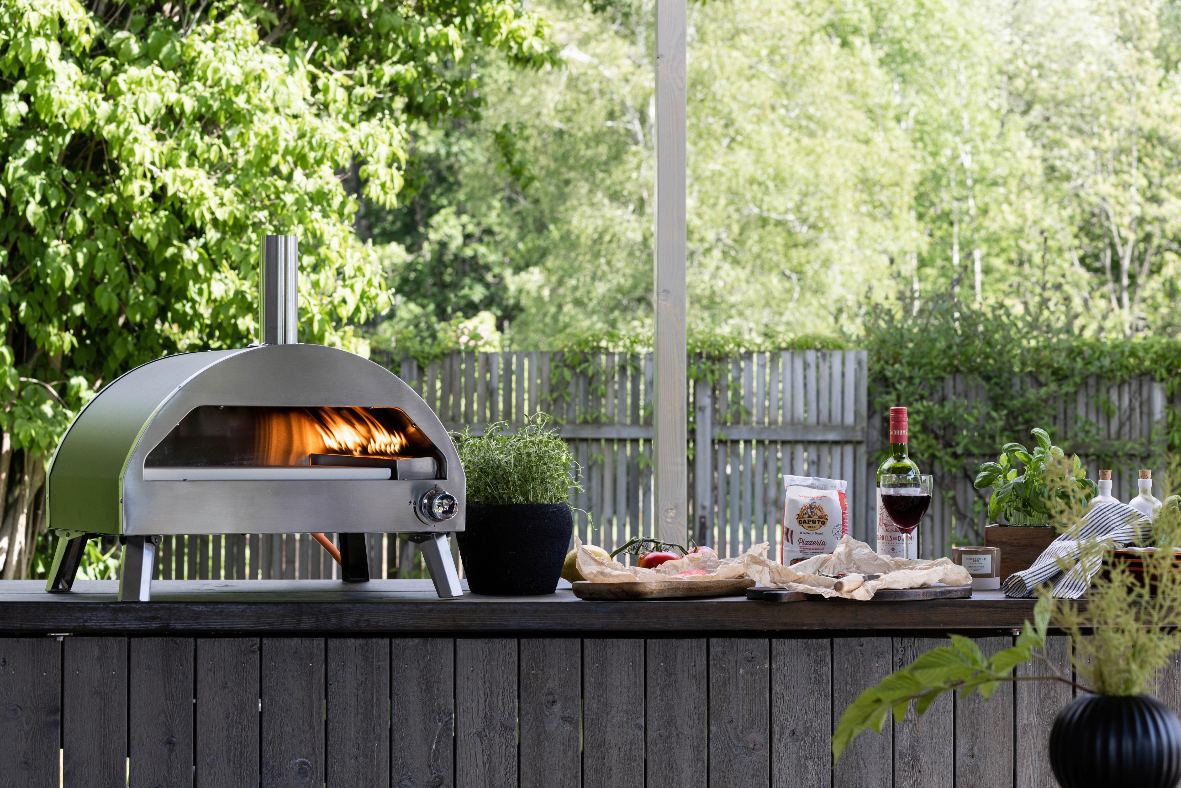 Pizzaofen Kerang ca. 56,3x56,5x54 cm Silber - Silberfarben, KONVENTIONELL, Metall (56,3/56,5/54cm) - Gardenson