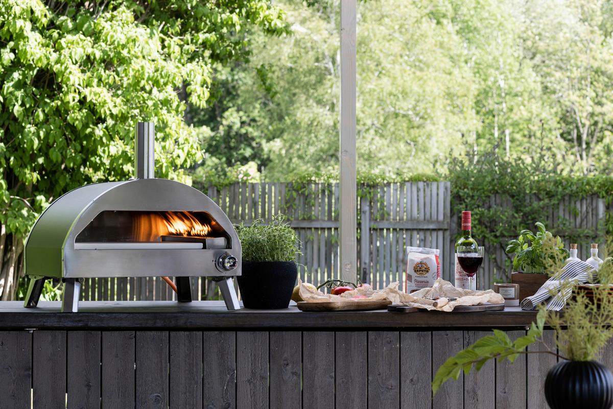 Pizzaofen Kerang ca. 56,3x56,5x54 cm Silber - Silberfarben, KONVENTIONELL, Metall (56,3/56,5/54cm) - Gardenson