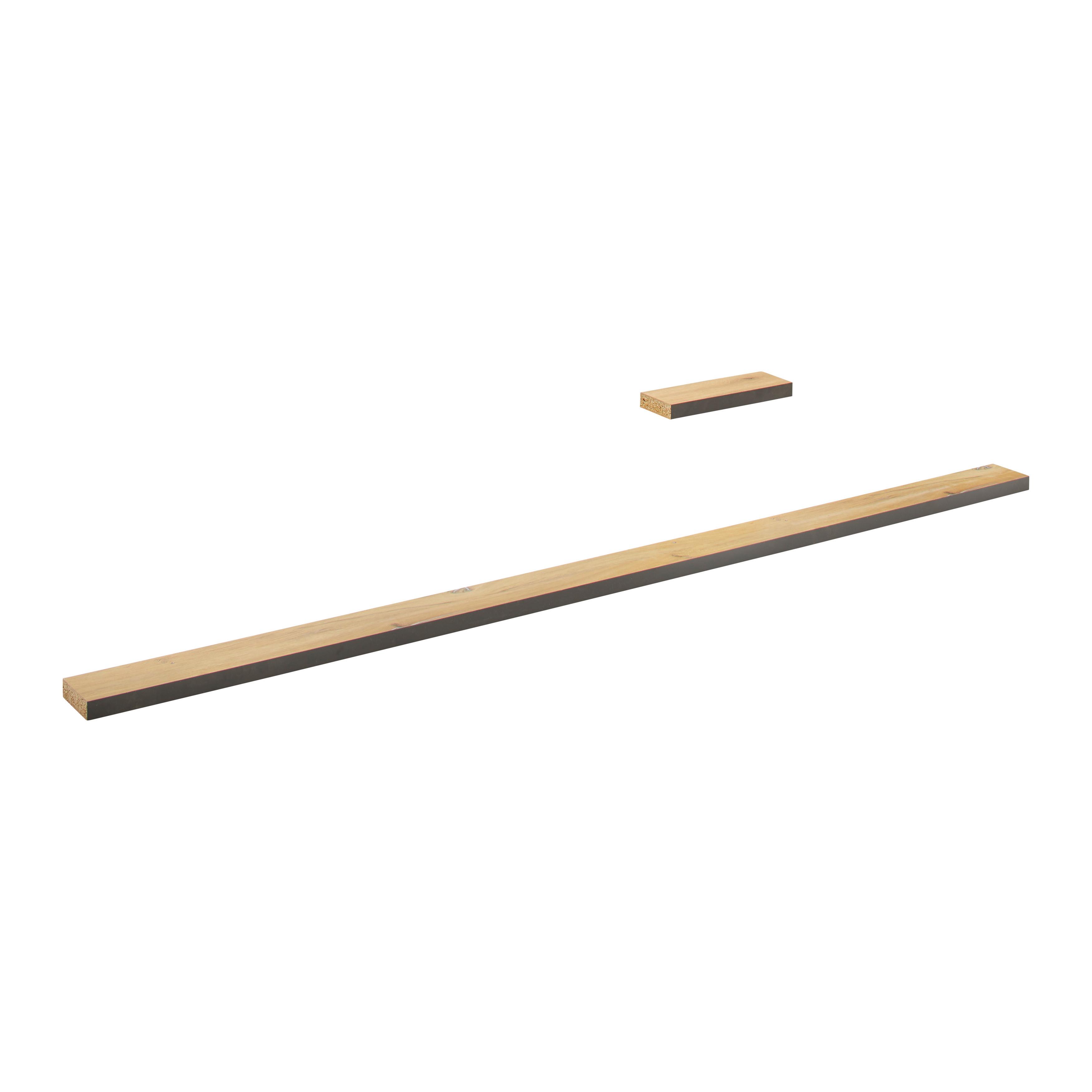 Eckleiste Anthrazit/weiss/eichefarben - Weiss/Eichefarben, Modern, Holzwerkstoff - Based