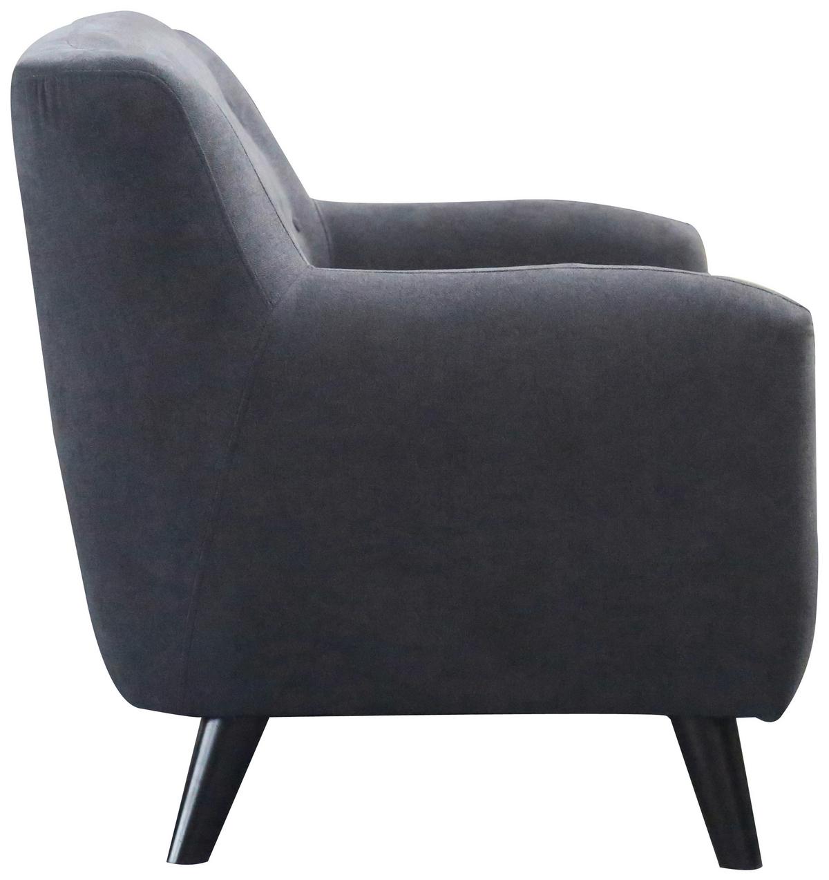 Dvosed Monaco, Temno Siva - temno siva/črna, Moderno, tekstil/les (134/82/80,5cm) - Modern Living