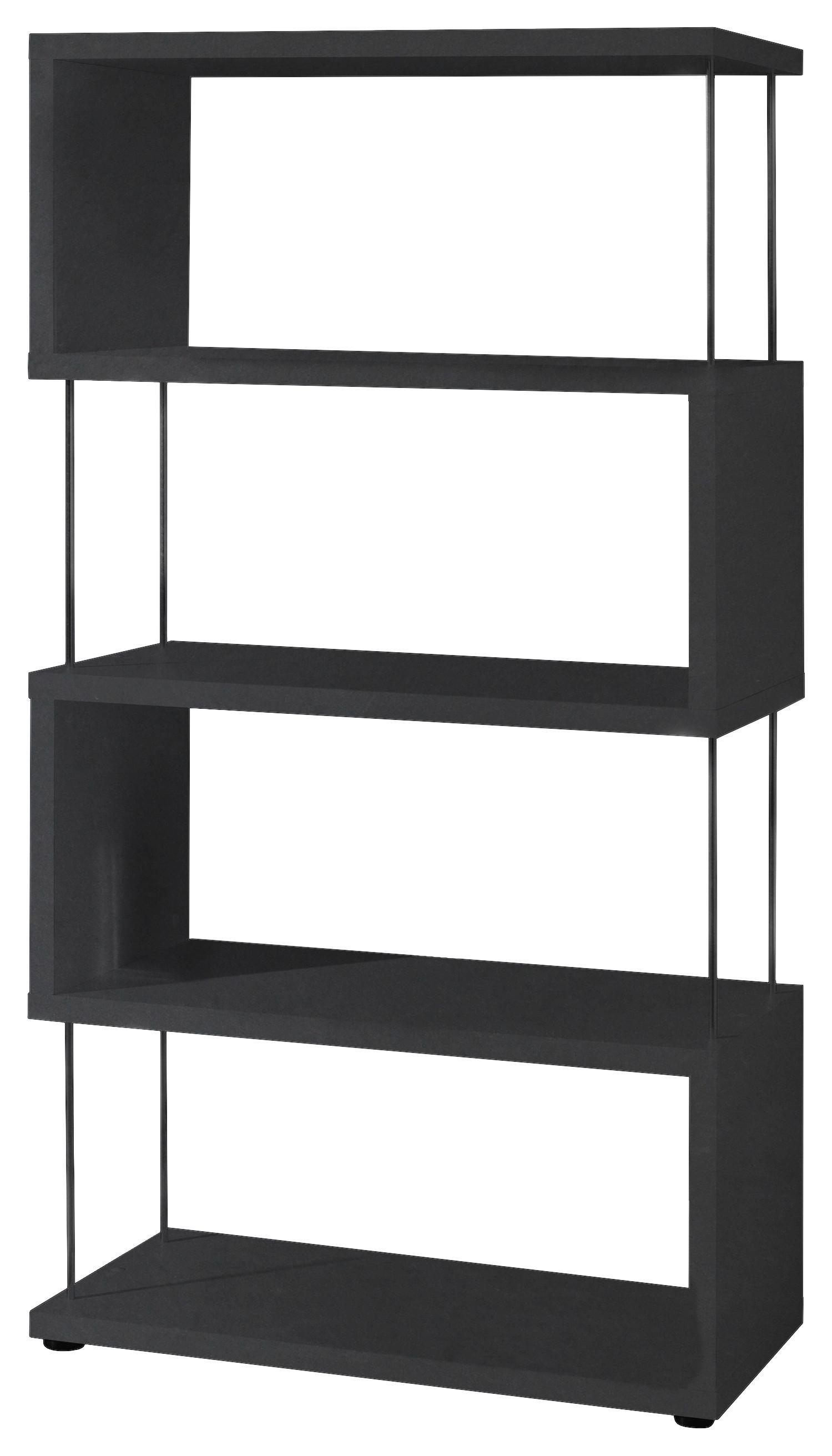 Standregal Sticks Schwarzstahl - Schwarz, MODERN, Holzwerkstoff/Kunststoff (66/126/33cm) - Mömax