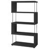 Standregal Sticks Schwarzstahl - Schwarz, MODERN, Holzwerkstoff/Kunststoff (66/126/33cm) - Mömax