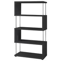Standregal Sticks Schwarzstahl - Schwarz, MODERN, Holzwerkstoff/Kunststoff (66/126/33cm) - Mömax