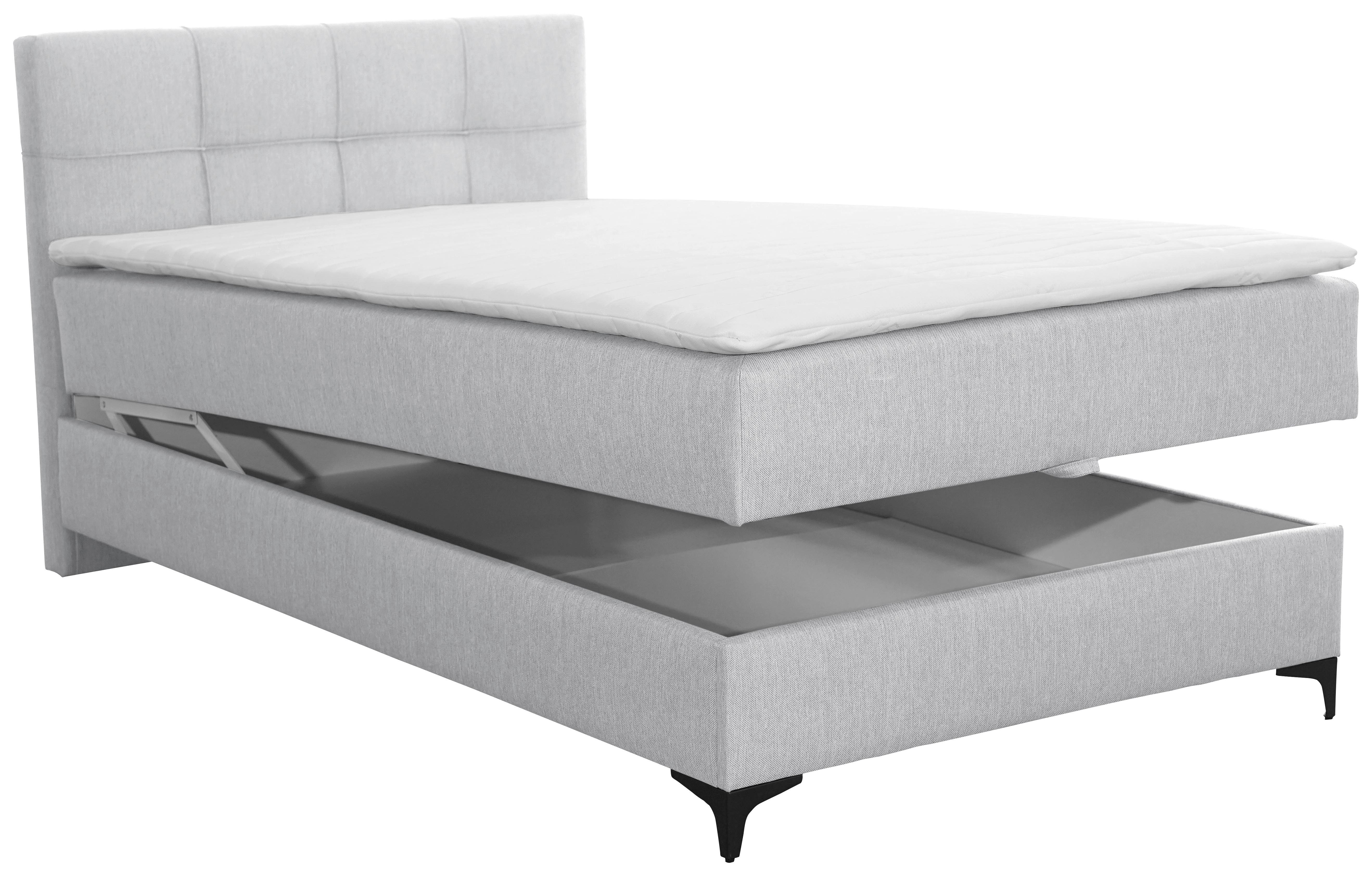 Box Krevet Freddie - svijetlo siva/crna, Konvencionalno, tekstil/metal (120/200cm)