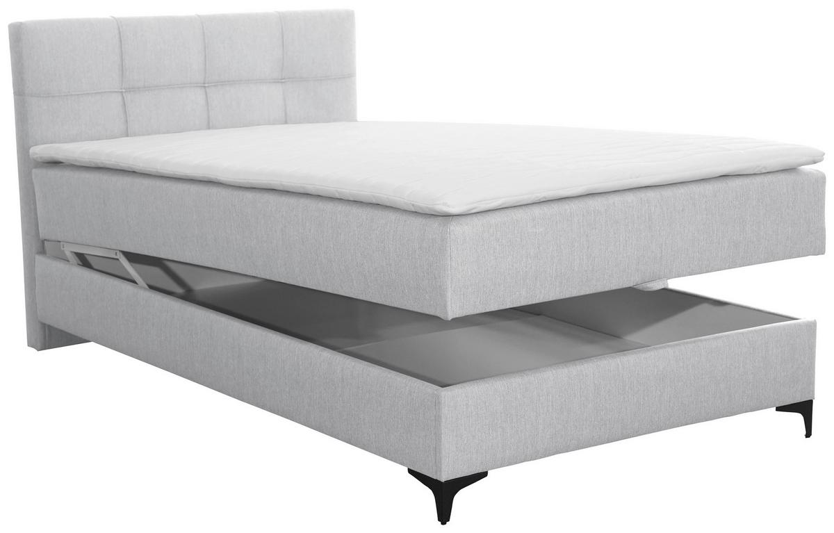 Box Krevet Freddie - svijetlo siva/crna, Konvencionalno, tekstil/metal (120/200cm)