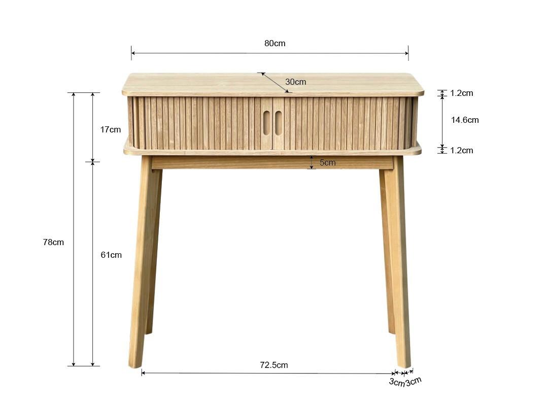 KONSOL SKANDY - naturfärgad, Modern, trämaterial/trä (80/78/30cm) - Premium Living