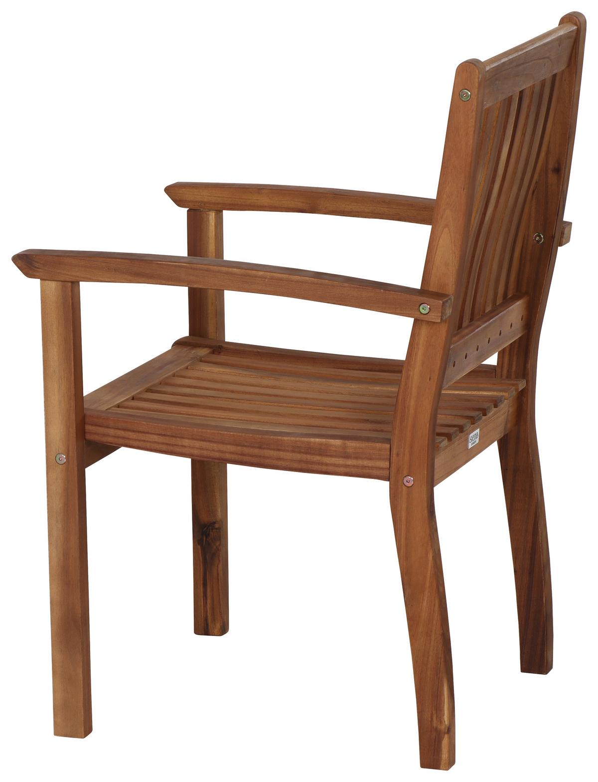 Gartenstuhl 2er Set Akazie klappbar - Akaziefarben, KONVENTIONELL, Holz (59/92,5/62cm) - Siena Garden