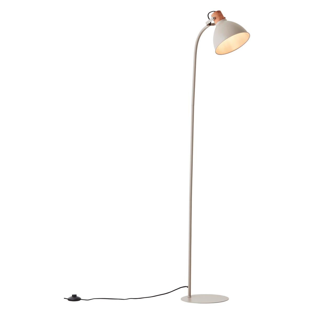 Stehleuchte Erena Taupe max. 40 Watt - Taupe, Basics, Holz/Metall (35/150cm) - Brilliant