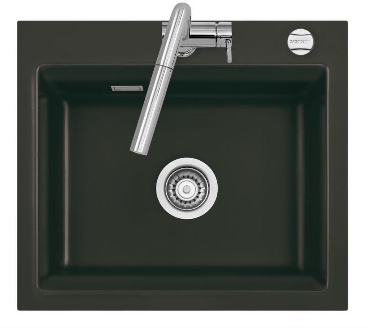 Einbauspüle Kara 57 in Schwarz - Schwarz, Keramik (57,5/51cm) - Systemceram