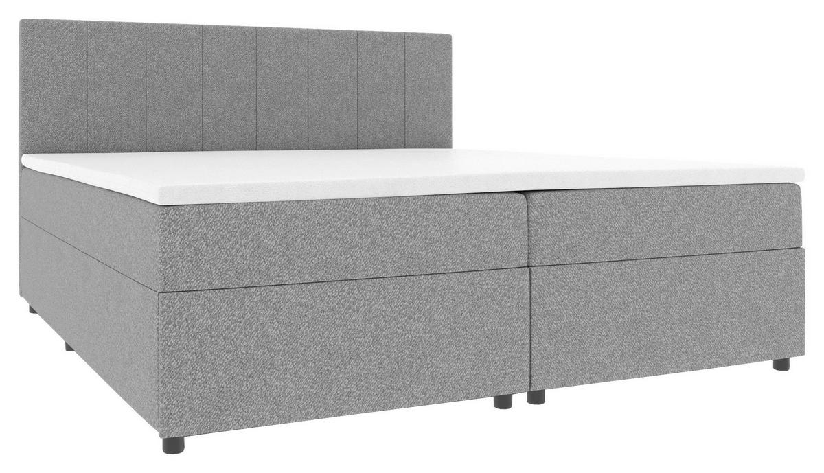 Boxbett Odin Anthrazit ca. 180x200cm - Anthrazit/Schwarz, KONVENTIONELL, Kunststoff/Textil (180/200cm) - Based