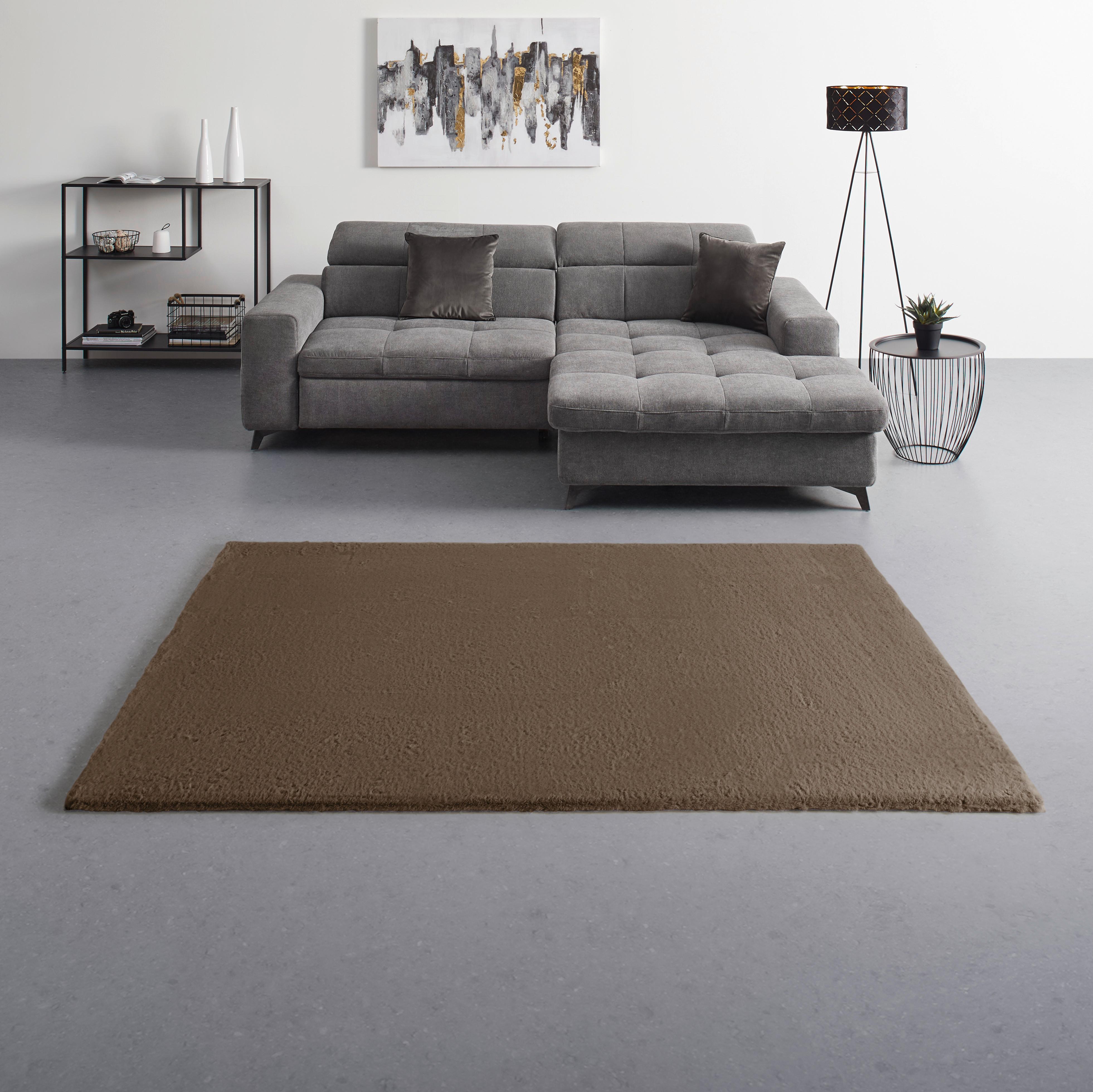 Kunstfell Caroline 3 in Braun ca. 160x220cm - Dunkelbraun/Braun, Konventionell, Textil (160/220cm) - Mömax