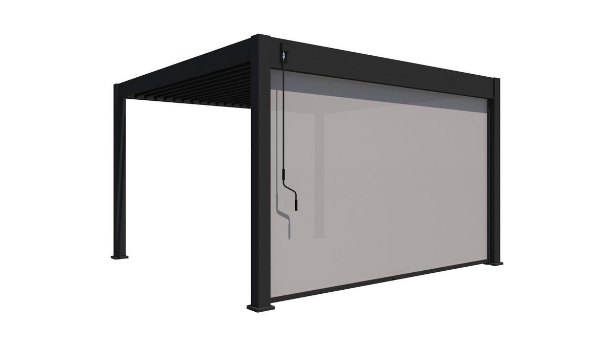 PERGOLA-ROLLO FÜR DELUXE 40CM ANTHRAZIT - Anthrazit, Basics, Textil/Metall (400/235/10cm) - Gardenson