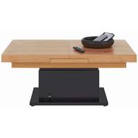 Masuta de cafea 2IN1 III - culoare lemn stejar/negru, Modern, lemn/metal (133-170/51,5-77,5/80cm) - Premium Living