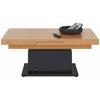 SOFFBORD 2IN1 III - svart/ekfärgad, Modern, metall/trämaterial (133-170/51,5-77,5/80cm) - Mömax