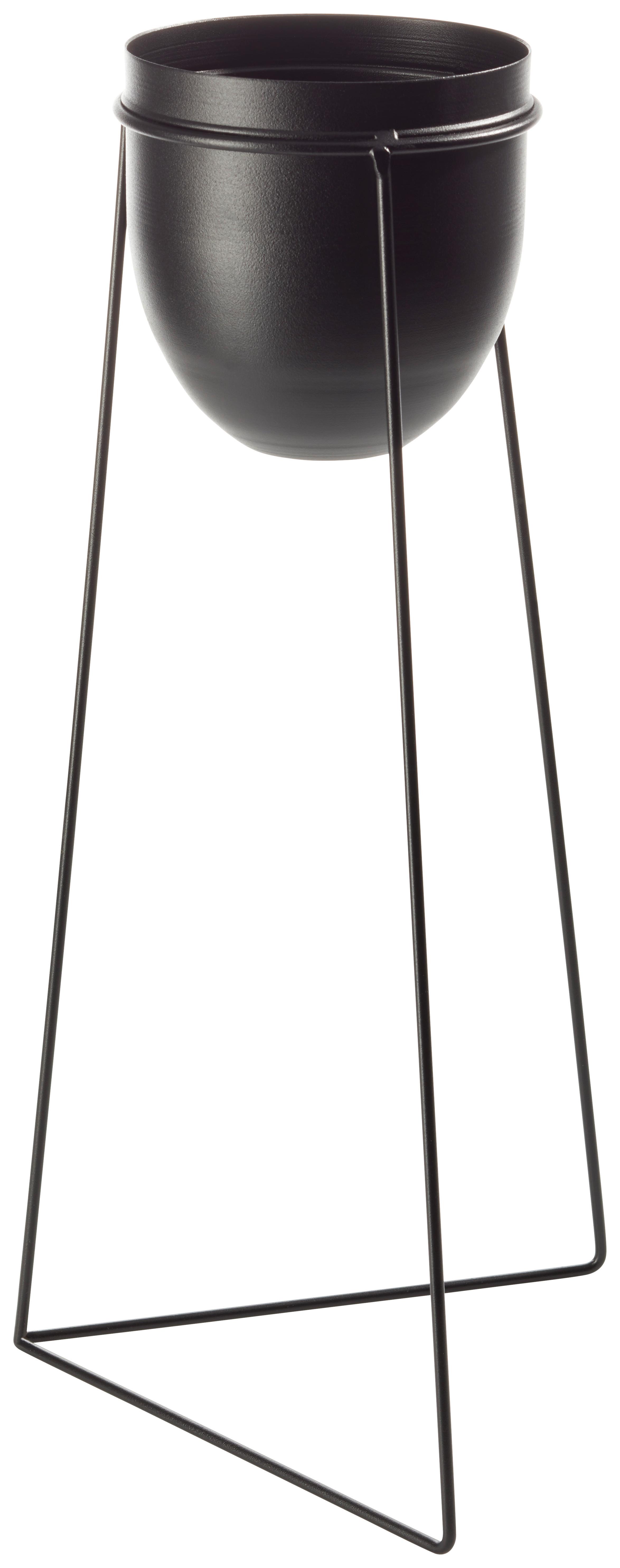 Übertopf Urbanus in Schwarz - Schwarz, Basics, Metall (24/50cm) - Modern Living