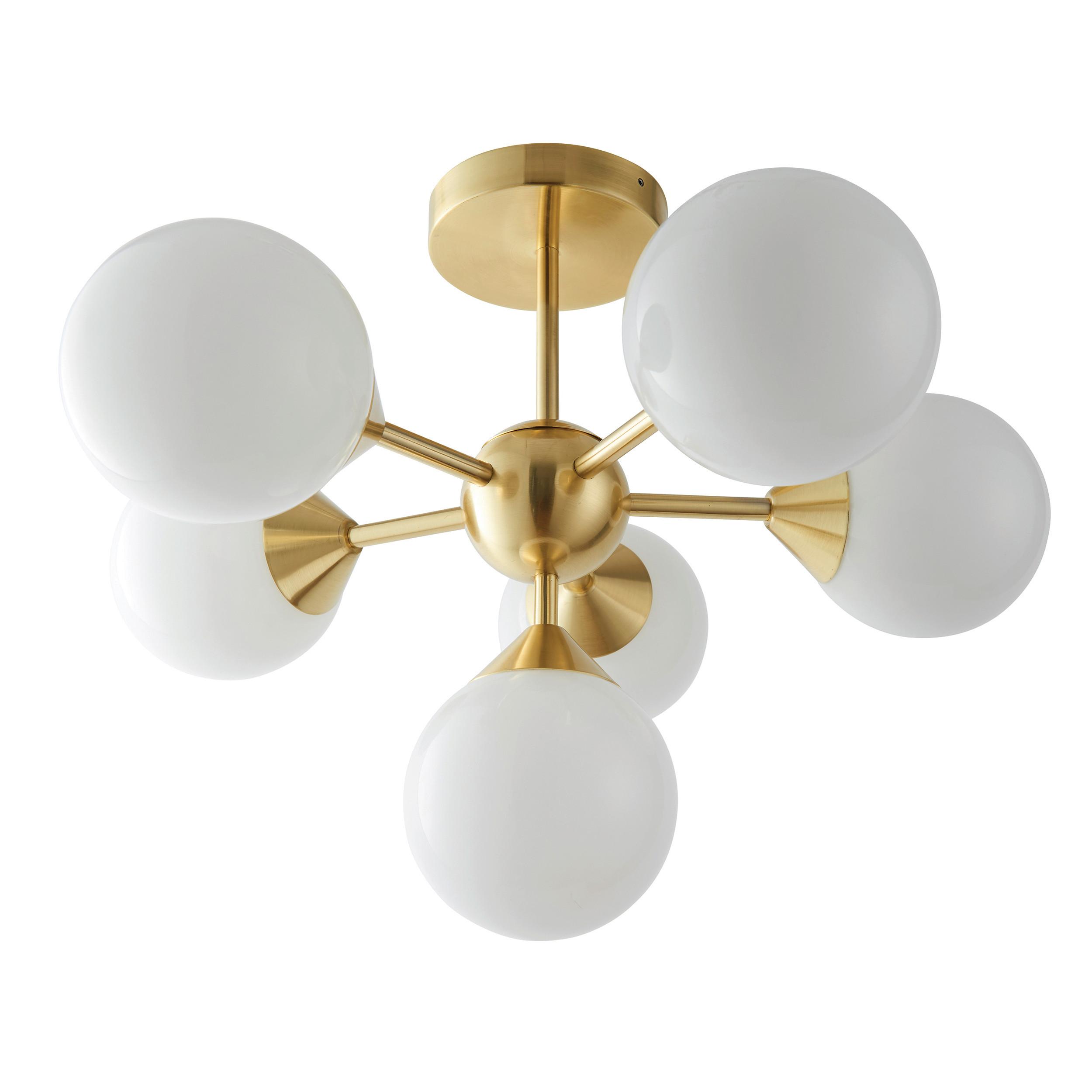 LAMPA SUFITOWA A1C1Y0 OSCAR - biały wysoki połysk/kolor chromowy, Konventionell, szkło (49.8/37cm) - ENDON