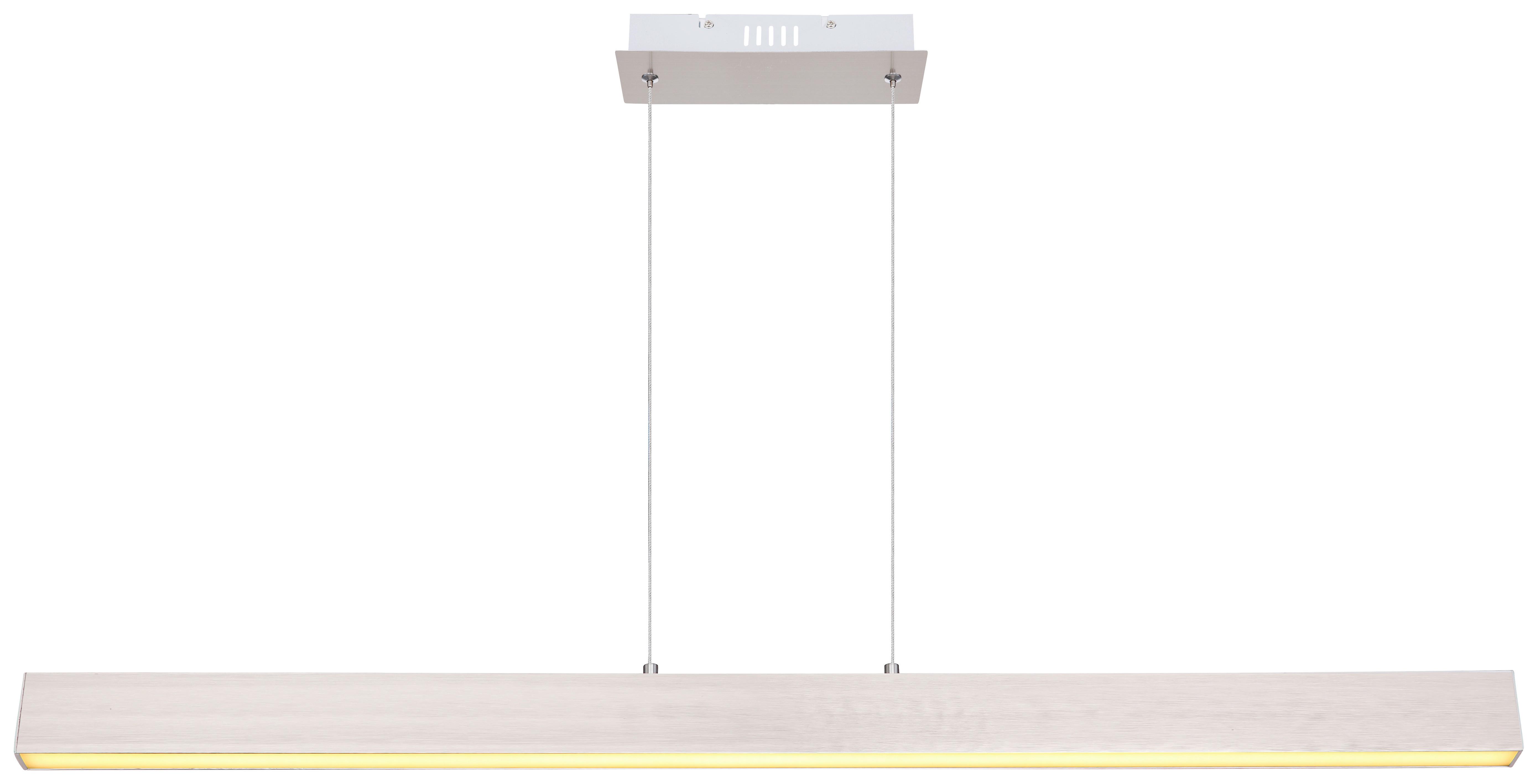 LED-Hängeleuchte Verena L: 121 Cm Nickel - Weiss/Opal, Design, Kunststoff/Metall (121/8/120cm) - Globo