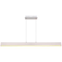 LED-Hängeleuchte Verena L: 121 Cm Nickel - Weiss/Opal, Design, Kunststoff/Metall (121/8/120cm) - Globo