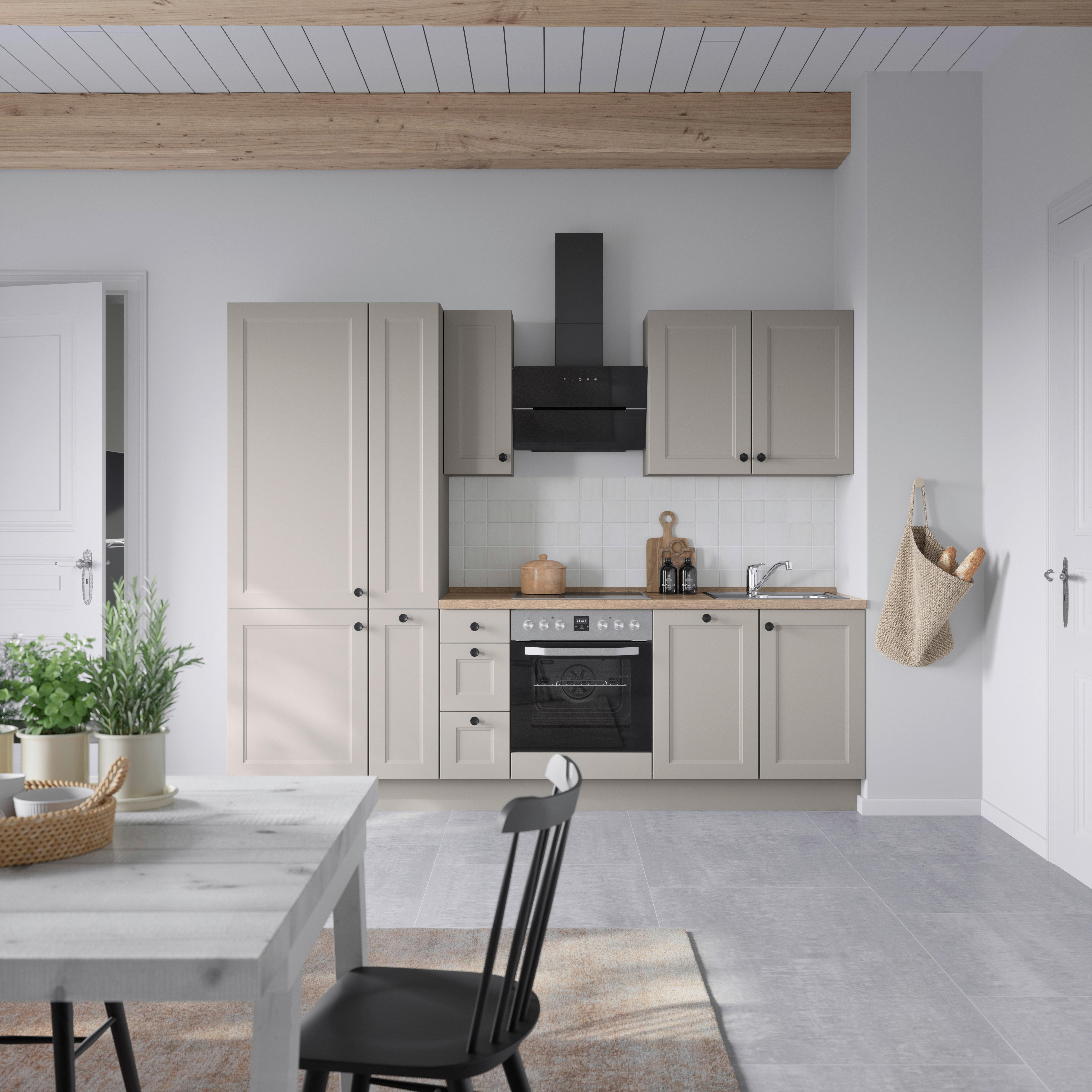 Küchenblock Cascada High m. Geräten Grau - Eiche dunkel/Schwarz, MODERN, Holzwerkstoff/Metall (270cm) - Nobilia