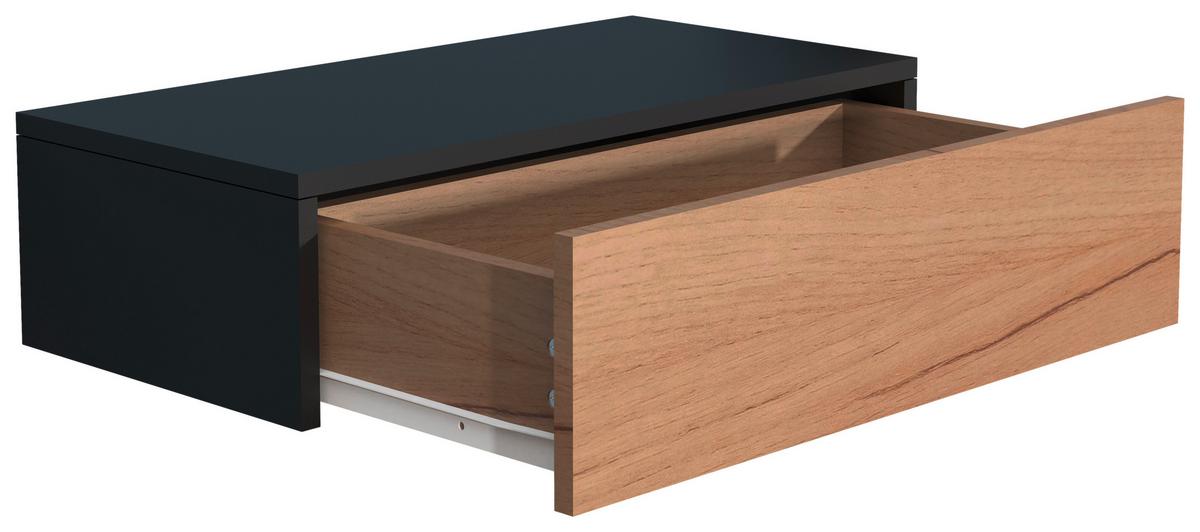 Nočna Omarica Usal M 60, Hrast, Črna - črna/barve hrasta, Moderno, leseni material (60/15/30cm) - MID.YOU