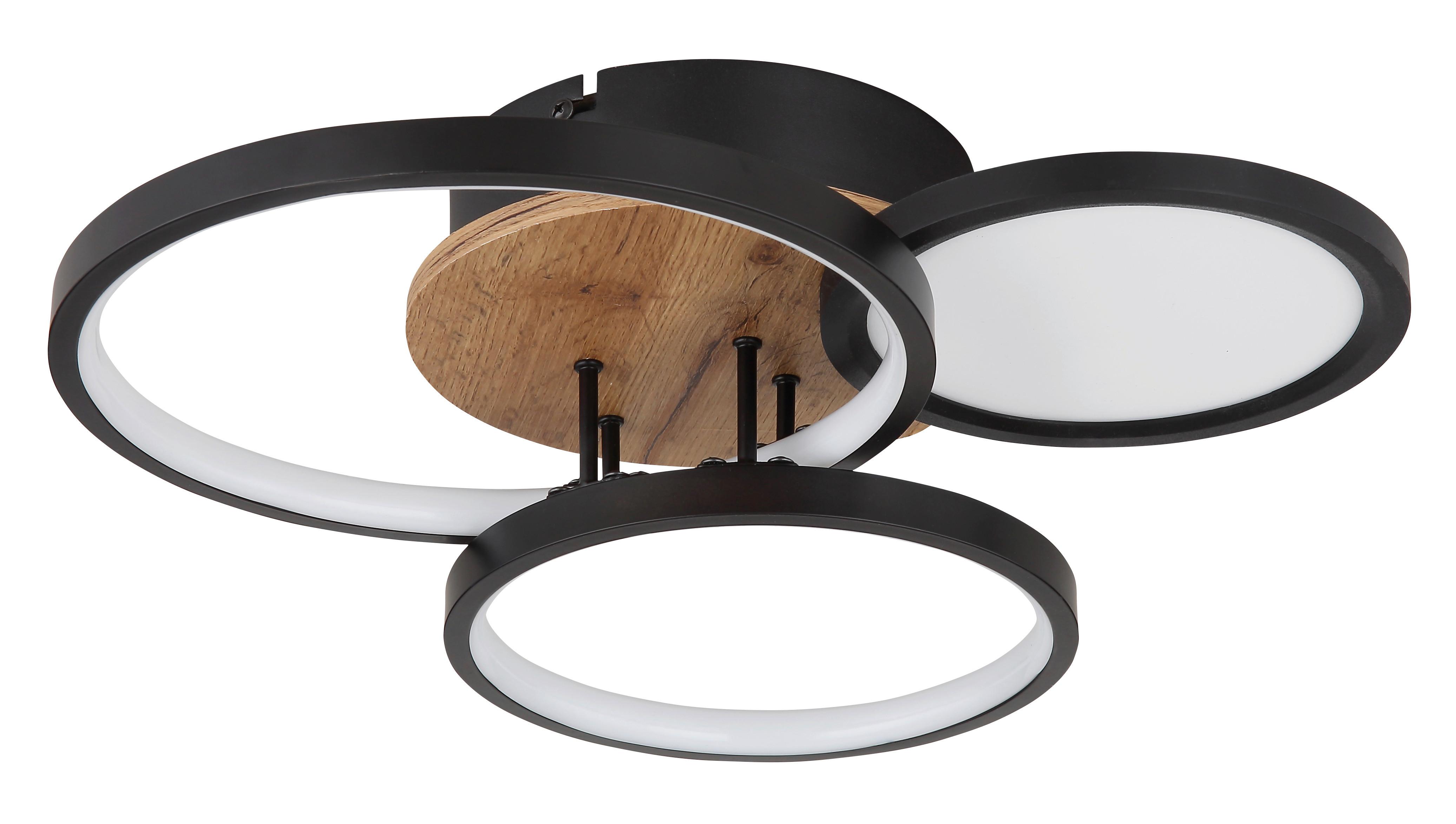 Led Mennyezeti Lámpa Sid - barna/fekete, Design, műanyag/faalapú anyag (40/38/10,5cm)