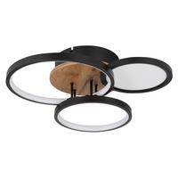 Led Mennyezeti Lámpa Sid - barna/fekete, Design, műanyag/faalapú anyag (40/38/10,5cm)