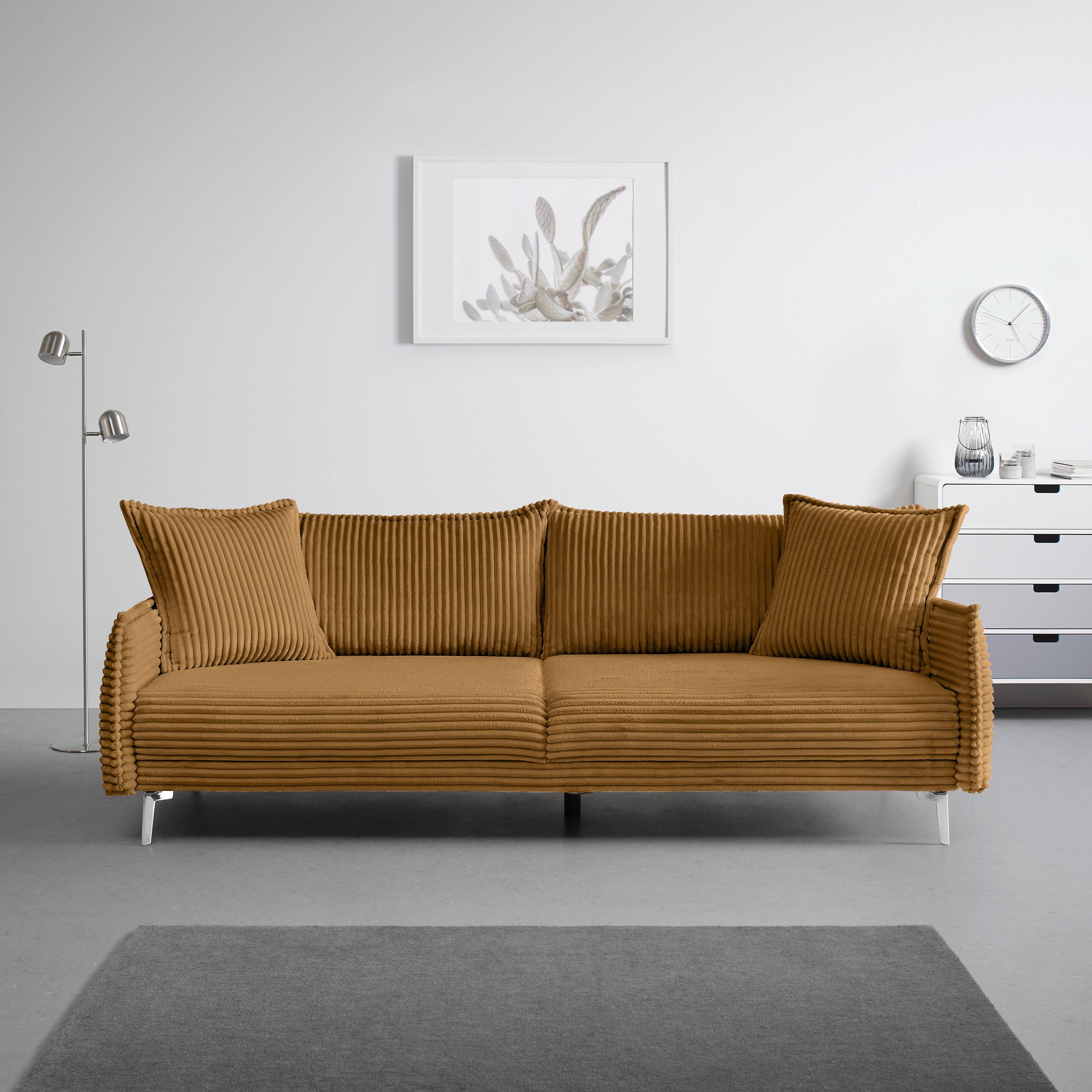 Mega Sofa Kiss - boje senfa/boje kroma, Moderno, drvo/metal (241/90/117cm) - Mömax