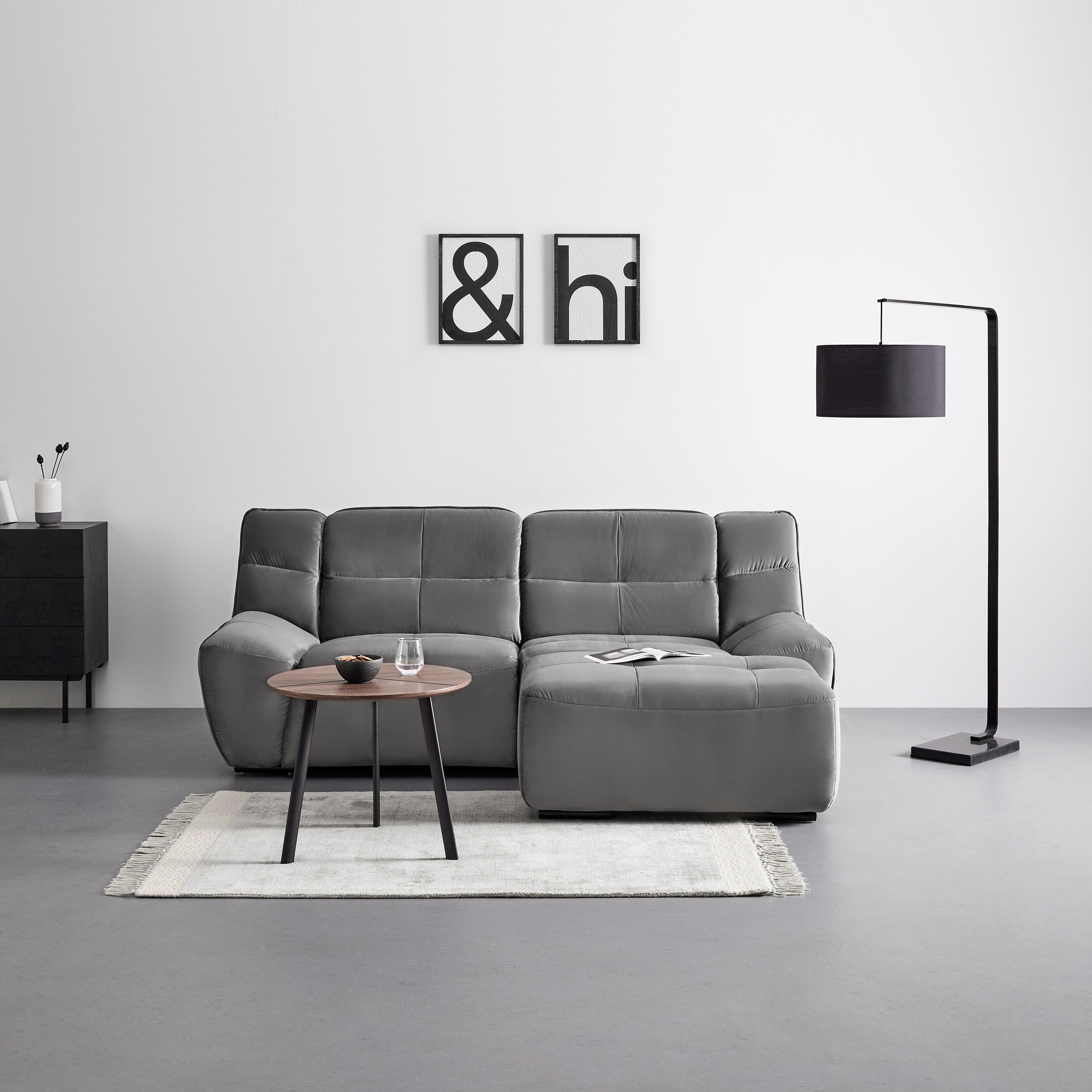 NAROŻNIK WEGA - szary, Modern, metal/tkanina (220/88/165cm) - Bessagi Home