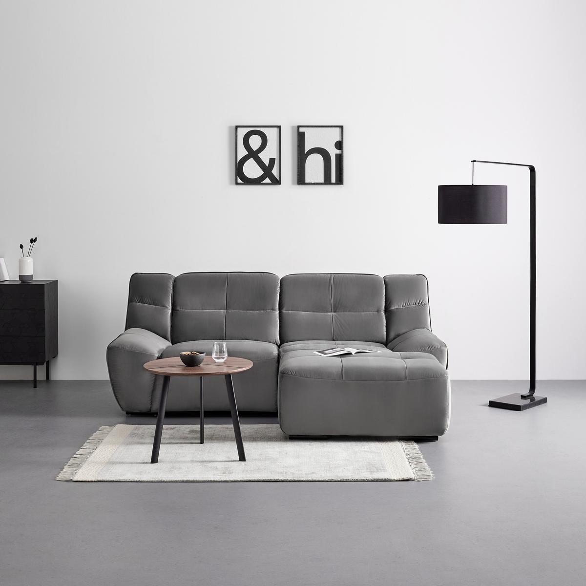 NAROŻNIK WEGA - szary, Modern, metal/tkanina (220/88/165cm) - Bessagi Home