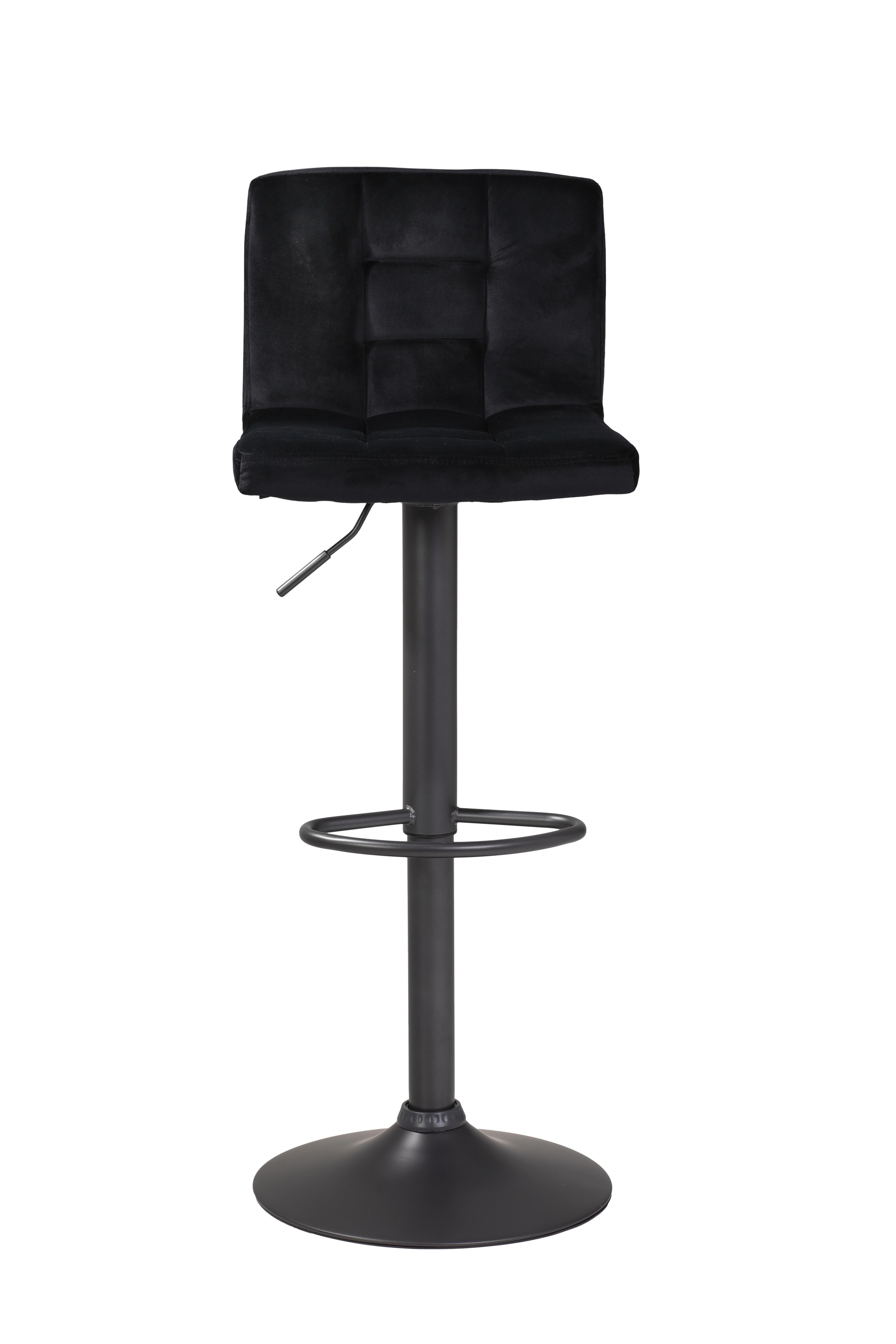 Barhocker 2er-Set Amanda II Schwarz Samt - Dunkelgrau/Schwarz, MODERN, Textil/Metall (40/85/48cm) - MID.YOU