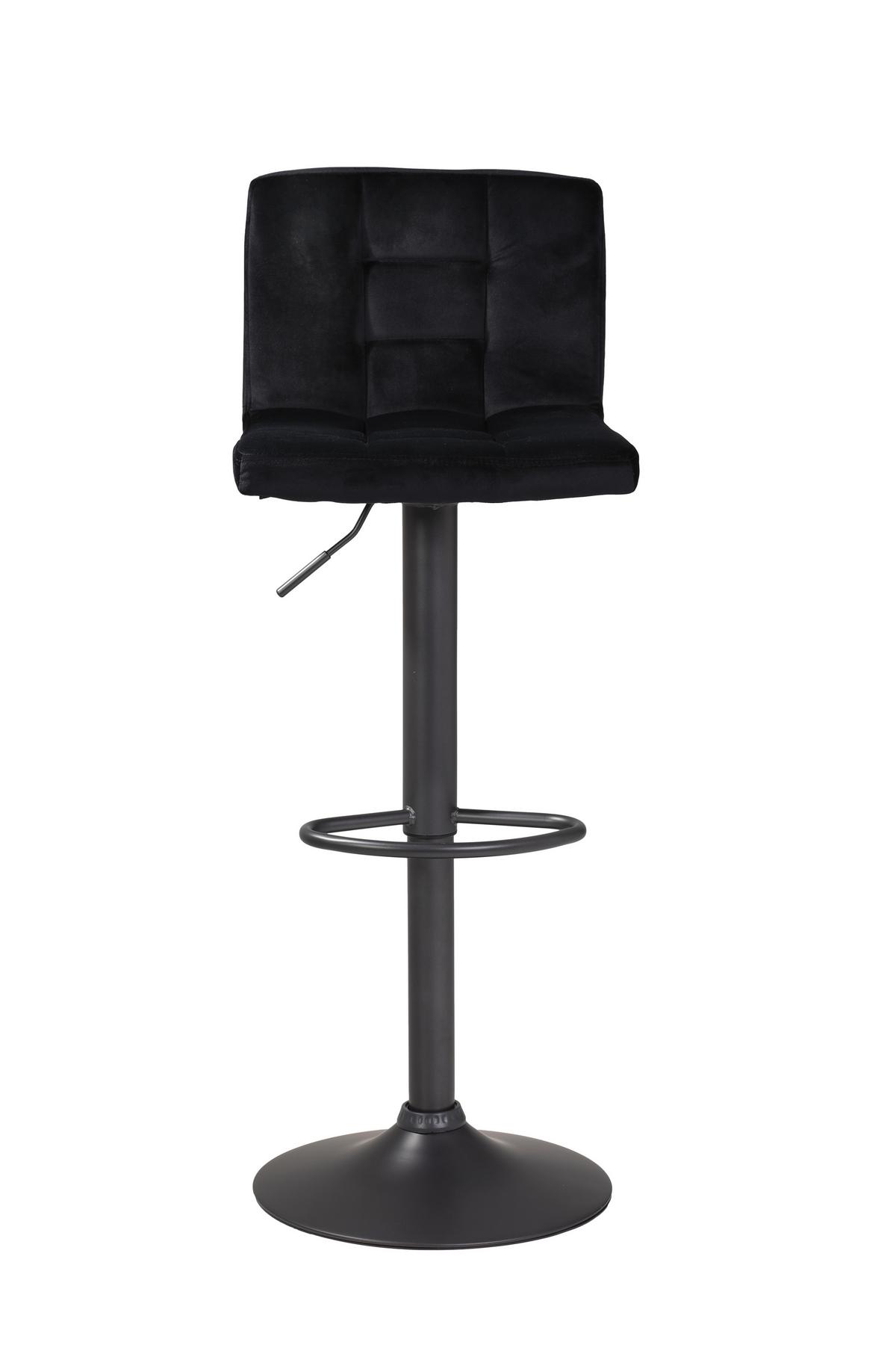 Barhocker 2er-Set Amanda II Schwarz Samt - Dunkelgrau/Schwarz, MODERN, Textil/Metall (40/85/48cm) - MID.YOU