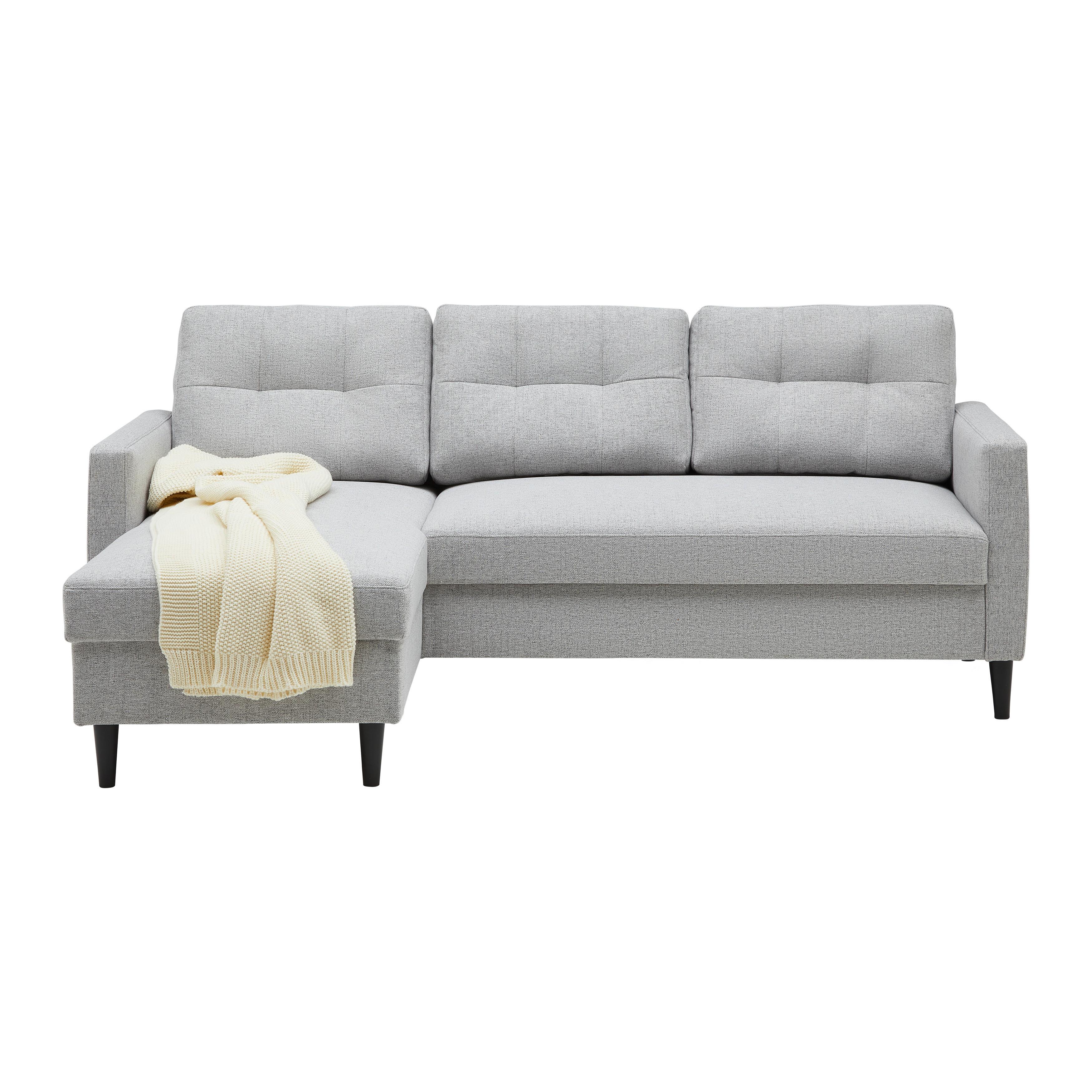 Wohnlandschaft Bergen Grau - Schwarz/Grau, MODERN, Holz/Holzwerkstoff (192/82/138cm) - Based