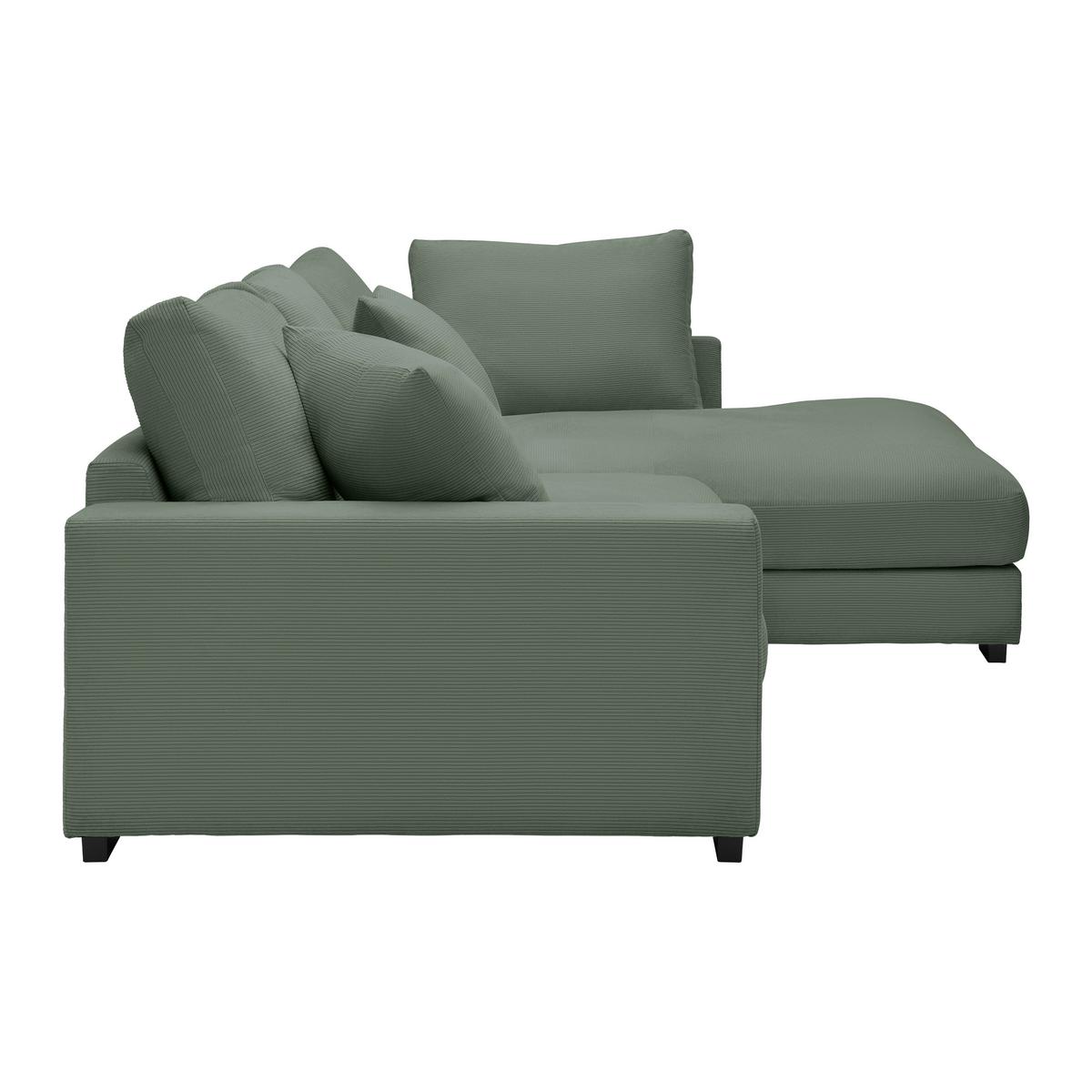Ecksofa Pedro Hellgrün - Schwarz/Hellgrün, MODERN, Kunststoff/Textil (300/190cm) - Mömax