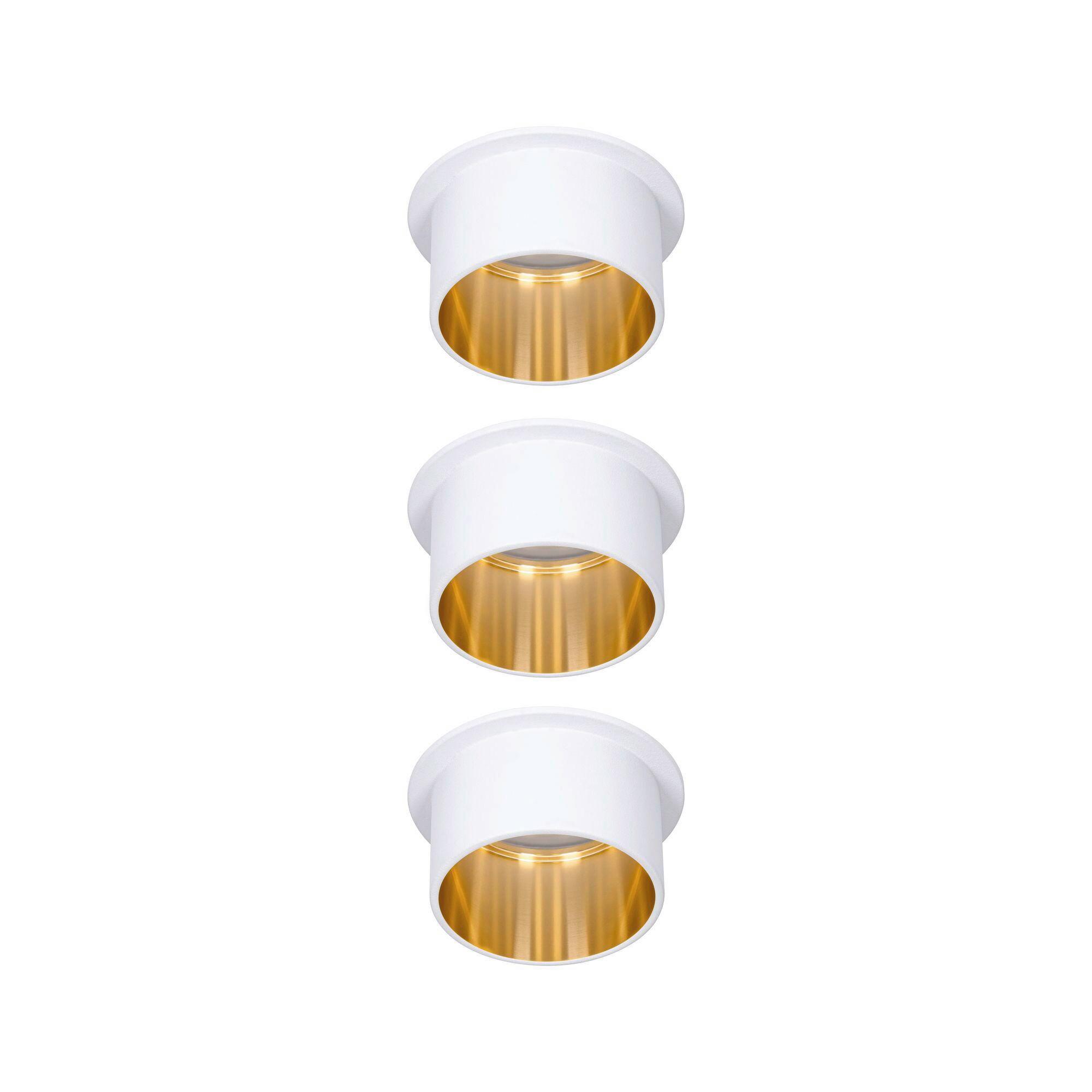Deckenleuchte Coin Gil in Weiß/Goldfarben max. 6 W - Goldfarben/Weiß, Basics, Metall (6,8/3,3cm) - Paulmann