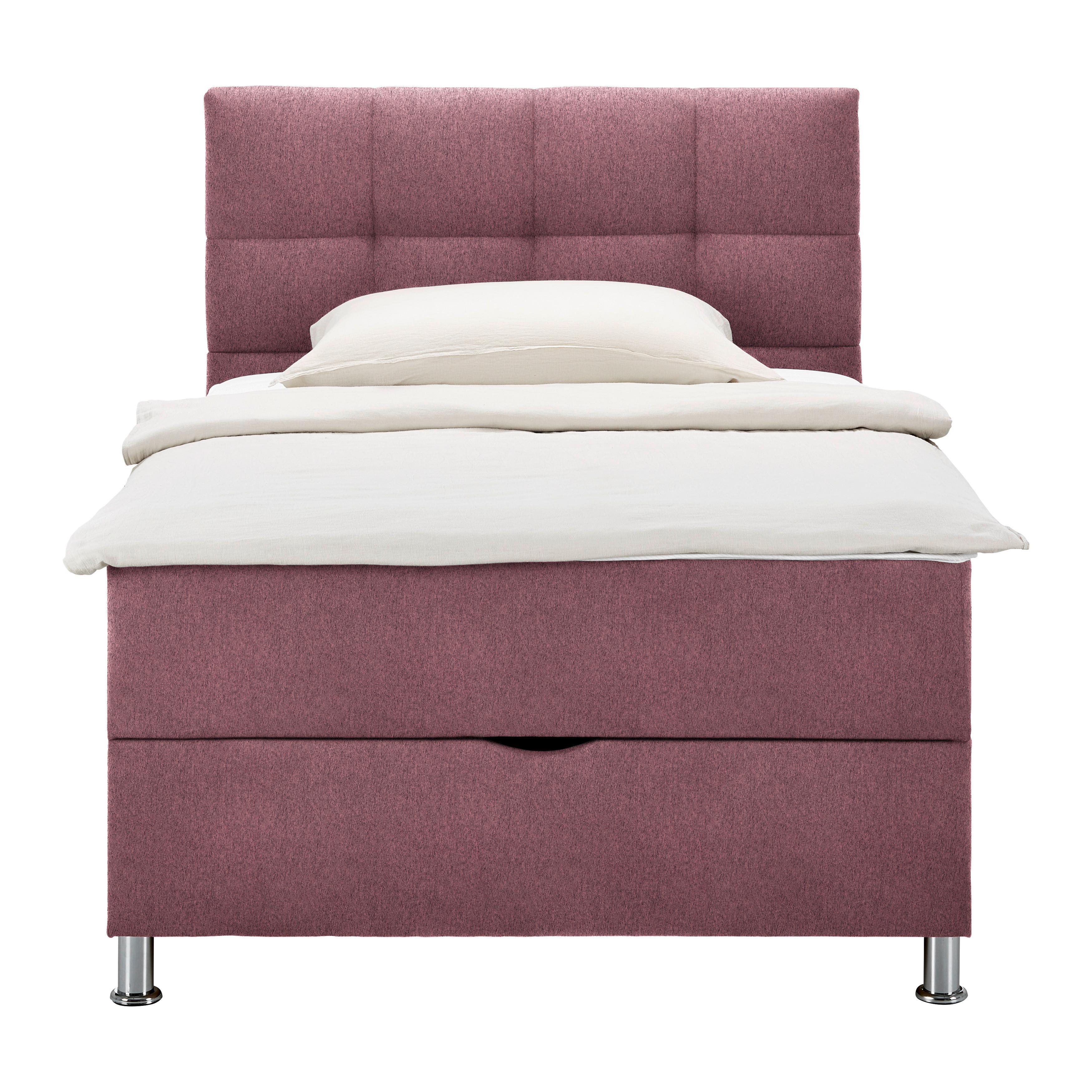 Box Krevet Oviedo - boje kroma/boje crnog vina, Konvencionalno, tekstil (120/200cm) - Mömax