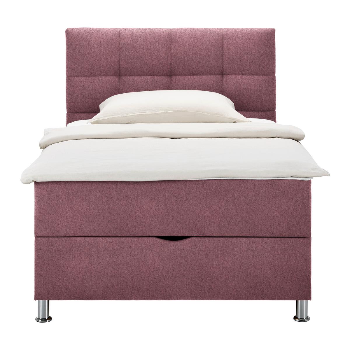 Box Krevet Oviedo - boje kroma/boje crnog vina, Konvencionalno, tekstil (120/200cm) - Based