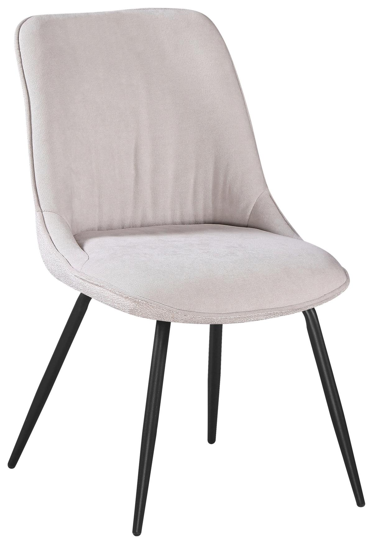 Stuhl Nova Beige - Beige/Schwarz, MODERN, Textil/Metall (51/85/61cm) - Premium Living